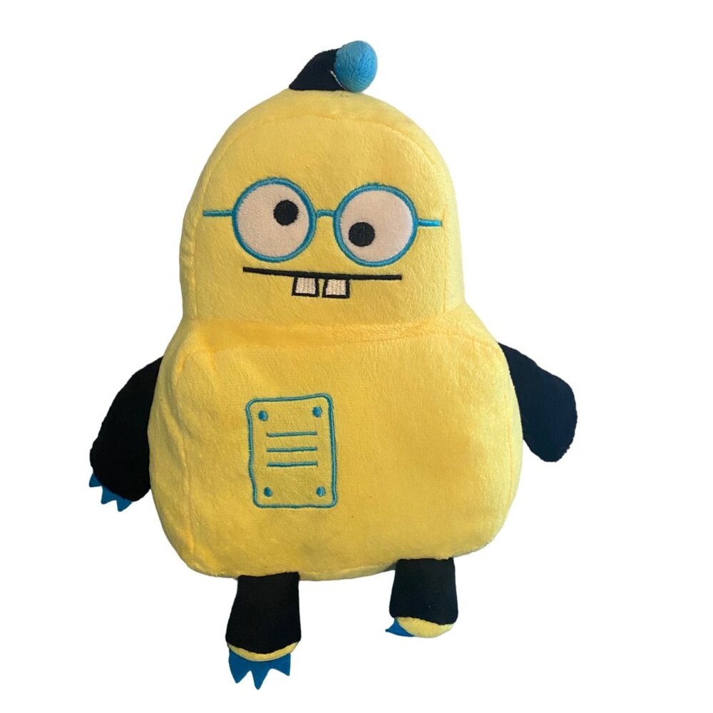 Kellytoy Robot Nerd Bot Plush Stuffed Toy Soft Glasses Blue Accents 12"